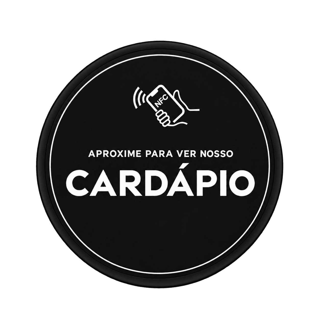 Porta-copos NFC que abre o cardápio